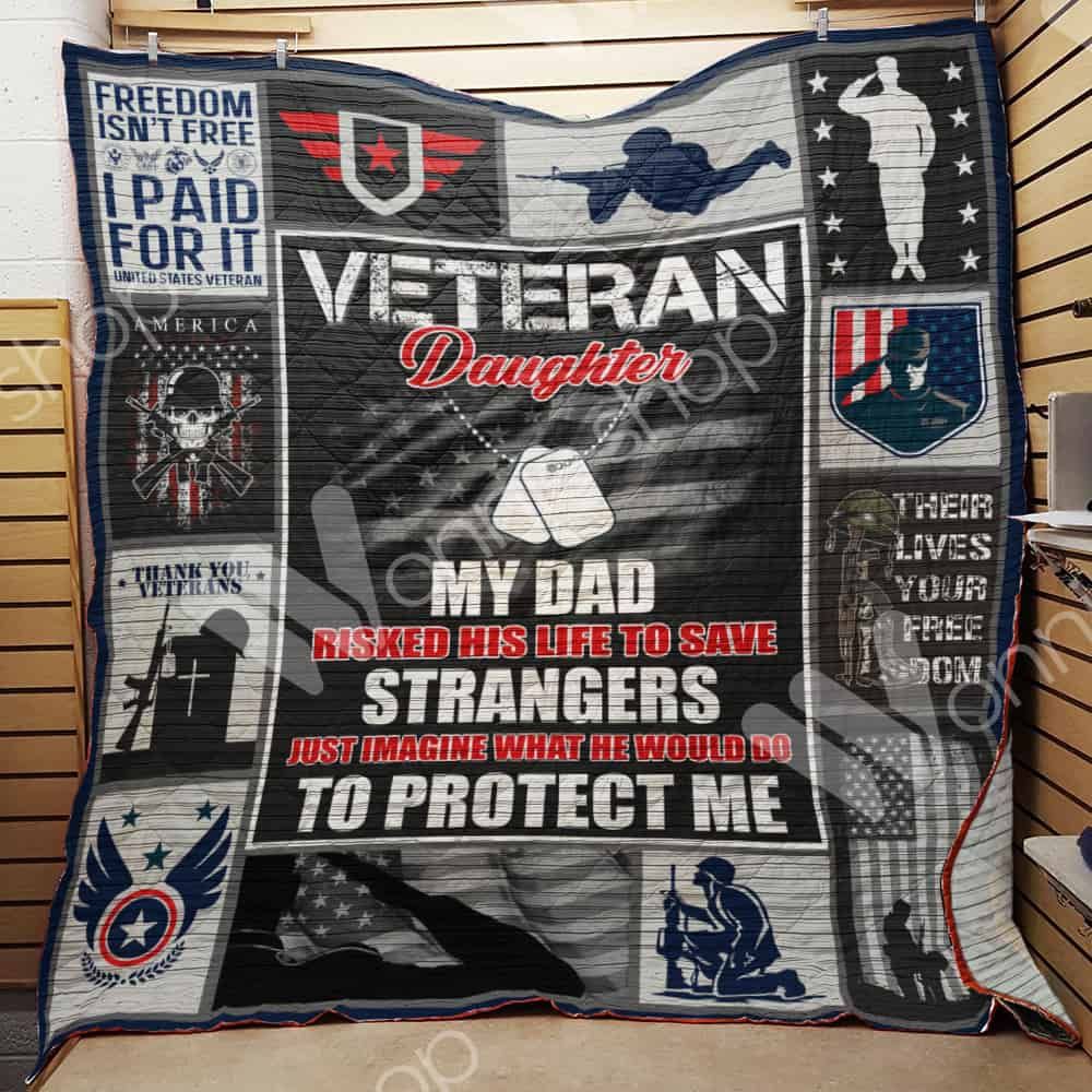 Veteran Dad And Daughter Quilt Blanket DHC1102268TD