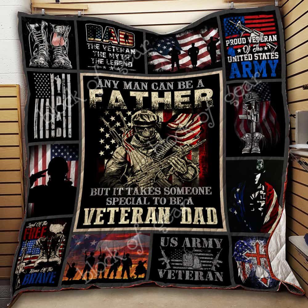 Veteran Dad CL19100948MDQ Quilt Blanket