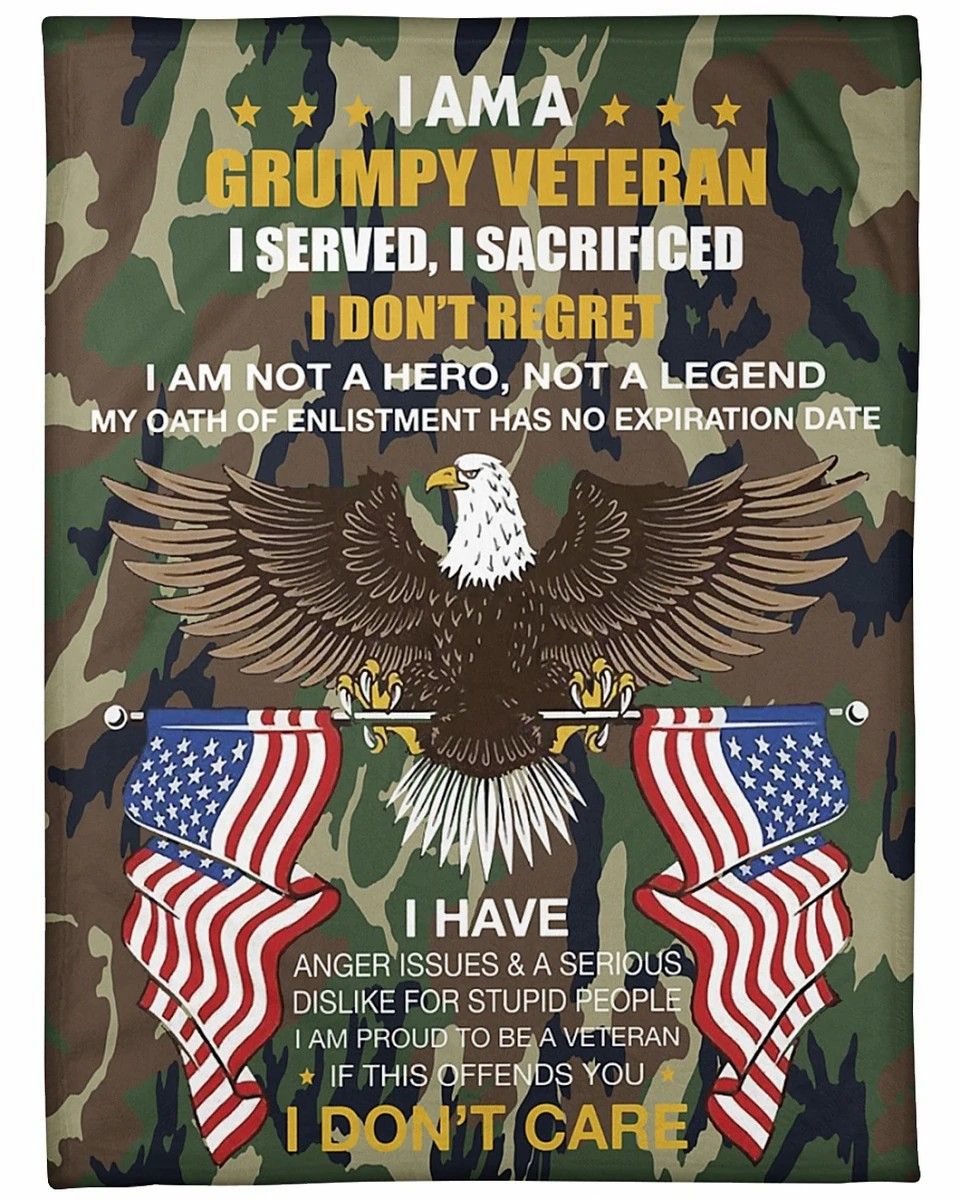 Veteran Eagle Fleece Blanket