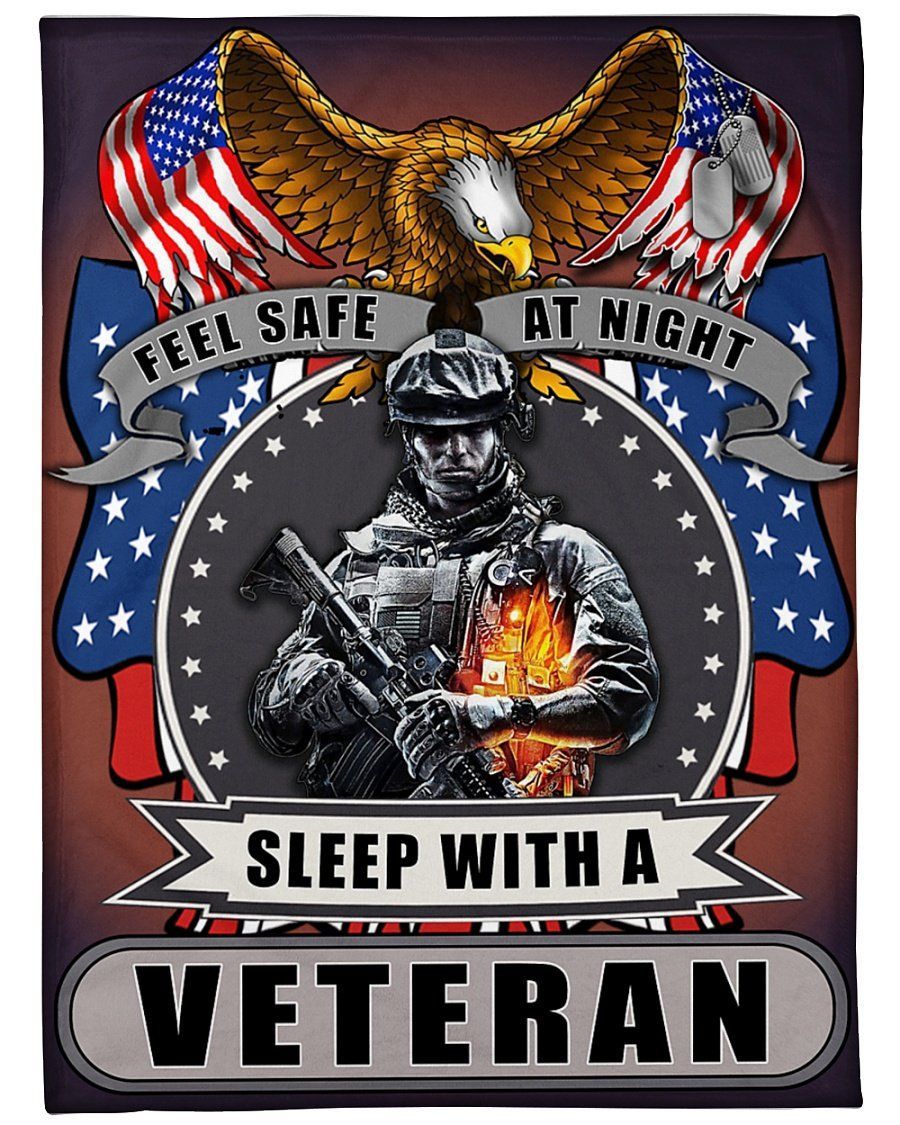 Veteran Feel Safe At Night Sleep Fleece Blanket Fleece Blanket