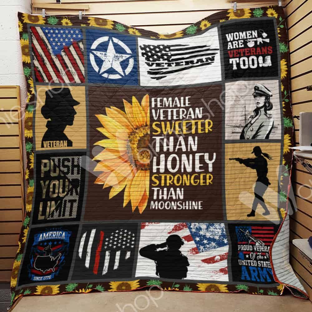 Veteran Female Sunflower Quilt Blanket DHC1102232TD