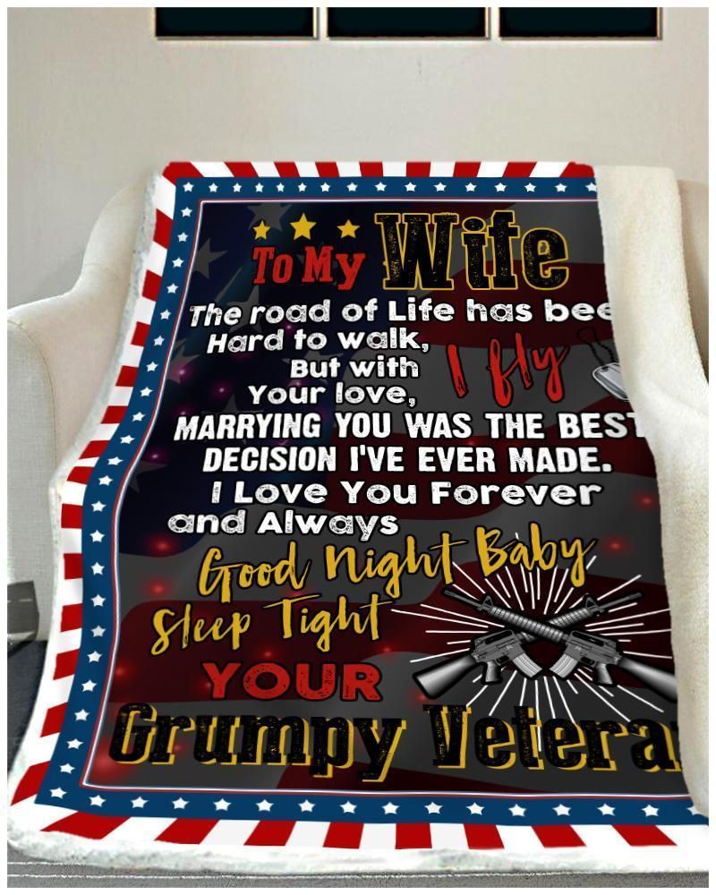 Veteran – Gift To My Wife Fleece Blanket