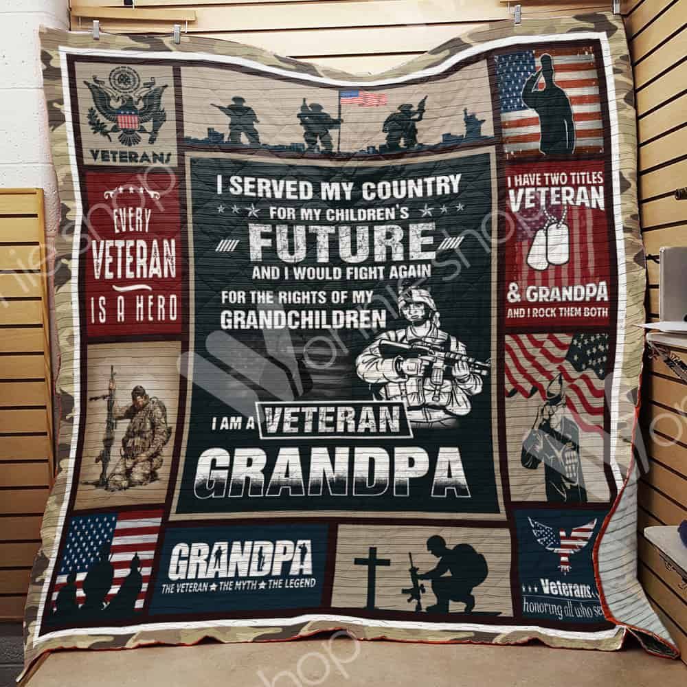 Veteran Grandpa Quilt Blanket DHC1102310TD