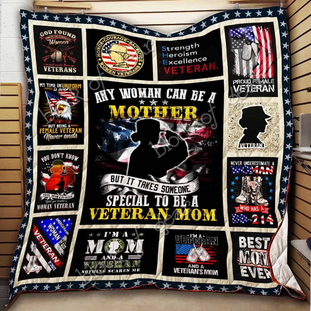 Veteran Mom CL19100949MDQ Quilt Blanket