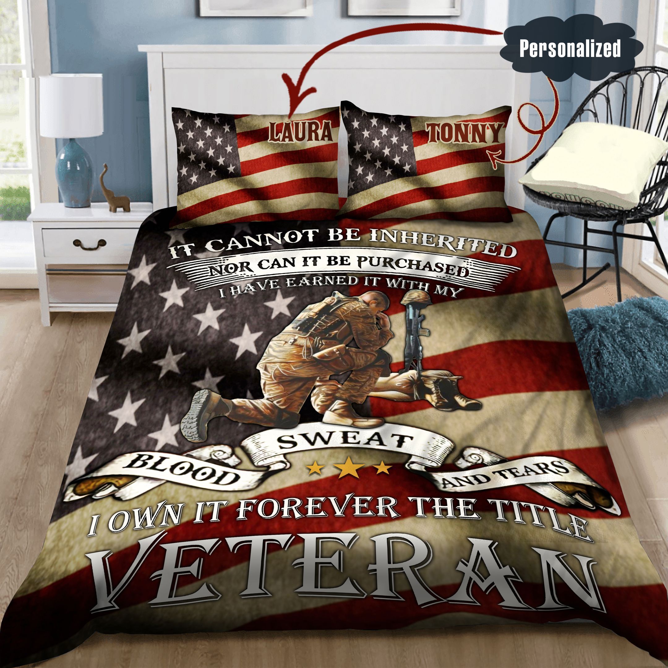 Veteran Personalized Bedding Set