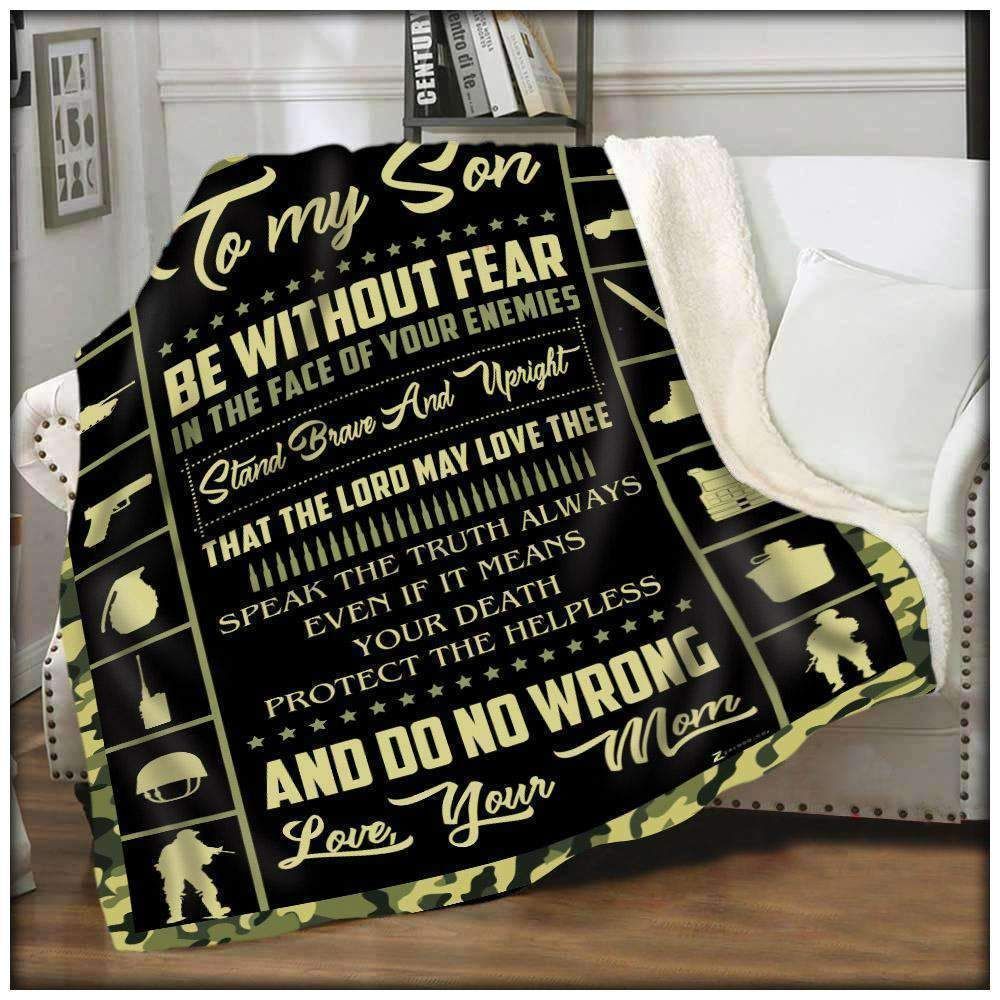 Veteran Son Be Without Fear Sherpa Fleece Blanket