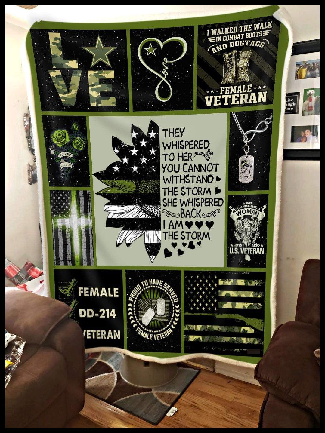 Veteran They Whisper Sherpa Fleece Blanket