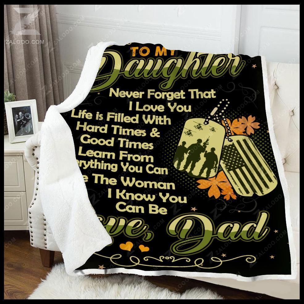 Veteran – To My Daughter – Be The Woman Fleece Blanket