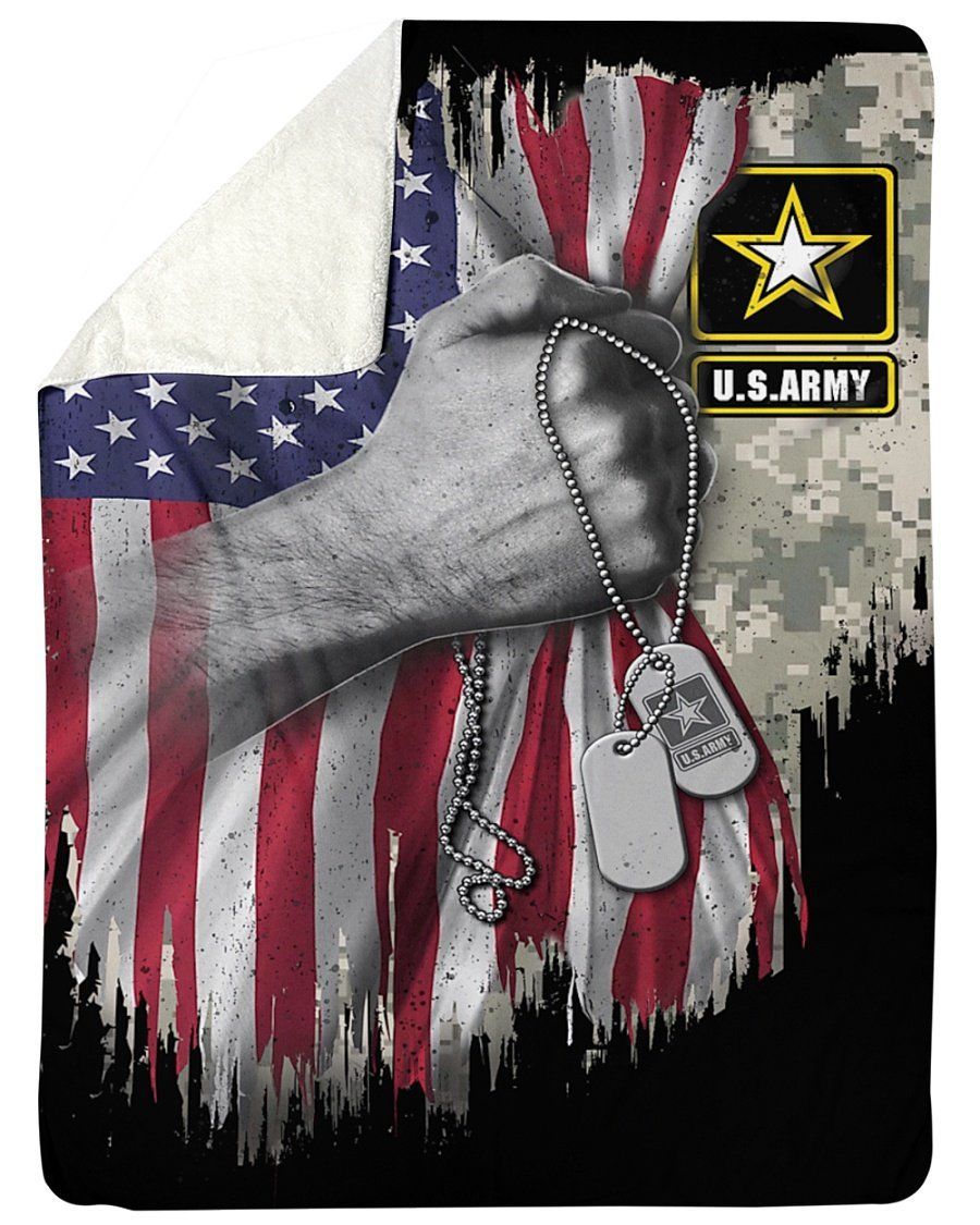 Veteran Us Army Usa Flag Strength Fleece Blanket Sherpa Blanket