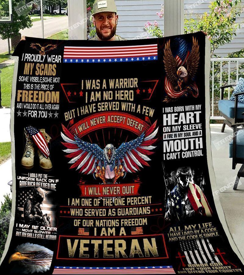 Veteran Us Veteran Sherpa Fleece Blanket