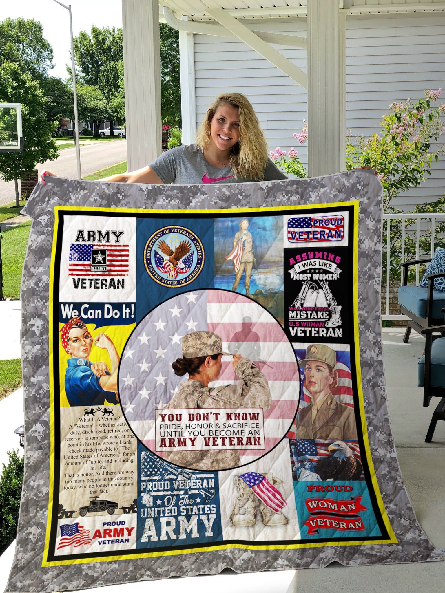 Veterans Army Veteran 0210 Quilt Blanket DHC3112758TD