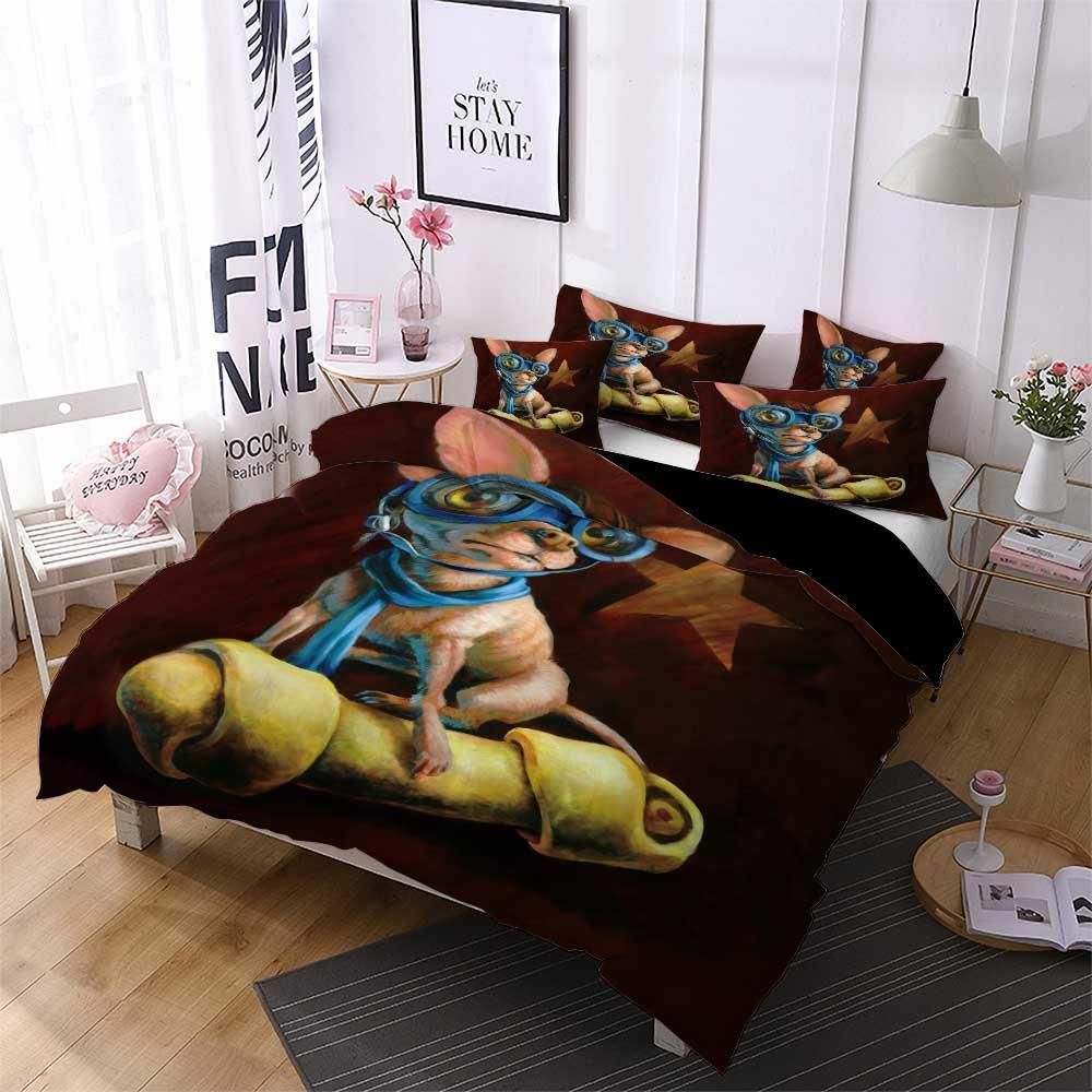 Vietnam Flag Dog Printed Bedding Set