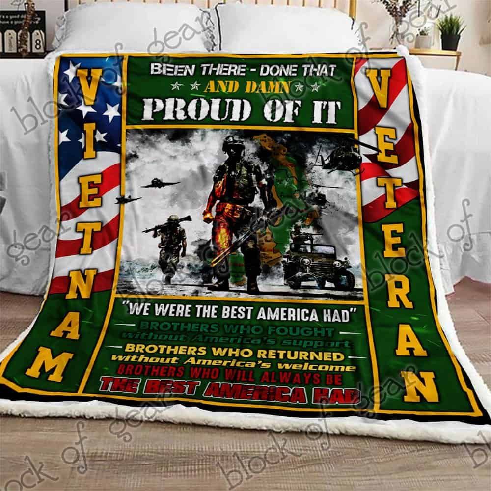 Vietnam Veteran Sherpa Fleece Blanket