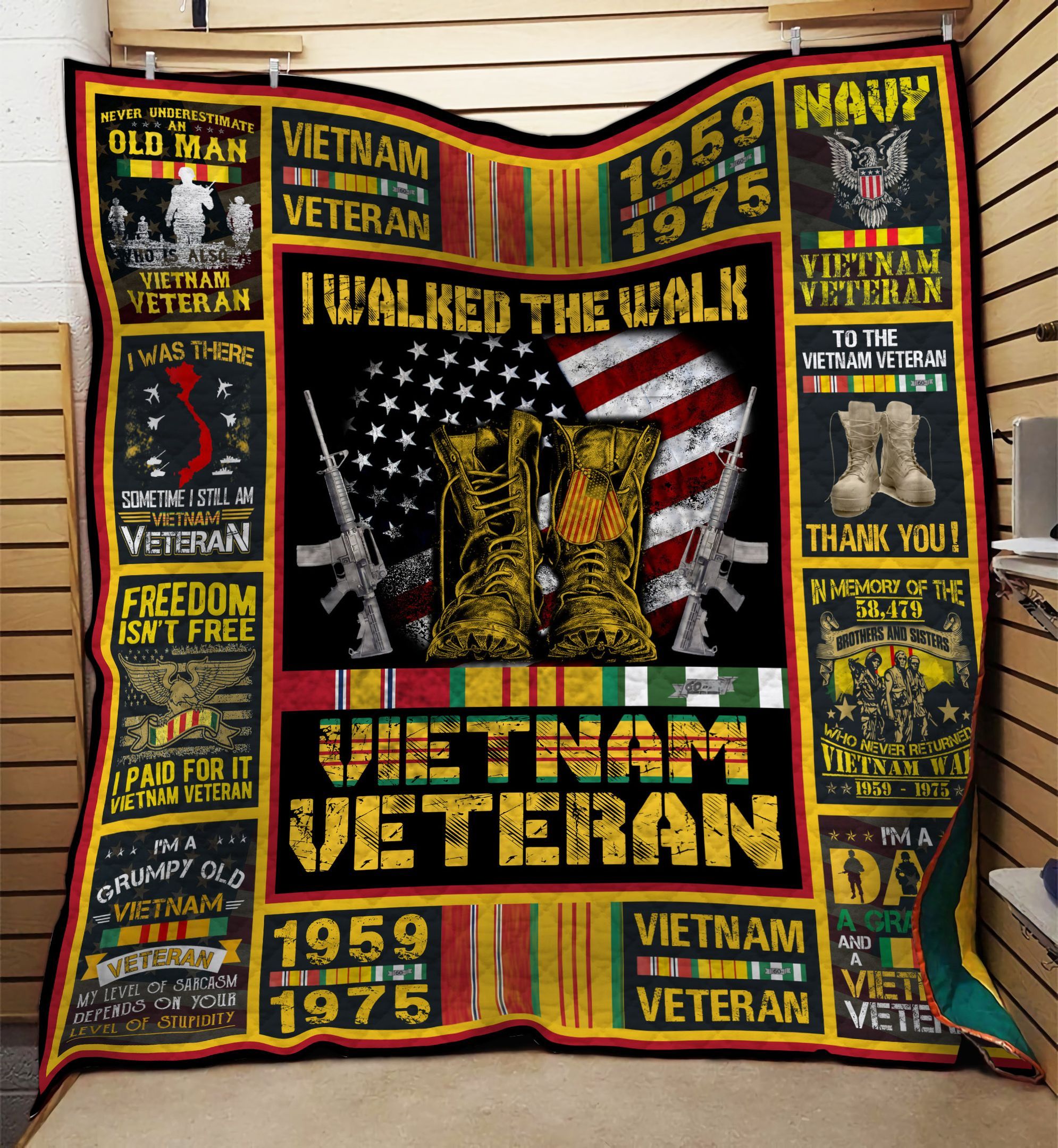 Vietnam Veteran I Walked The Walk GS-NT1802LB Quilt Blanket