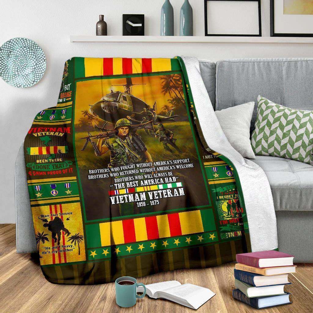 Vietnam Veteran – Purple Heart Fleece Blanket