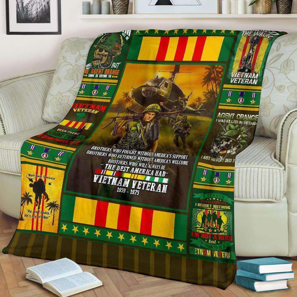 Vietnam Veteran Purple Heart Sherpa Fleece Blanket