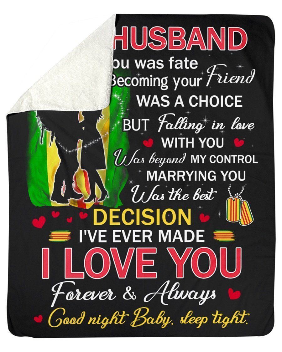 Vietnam Veteran To My Husband Fleece Blanket