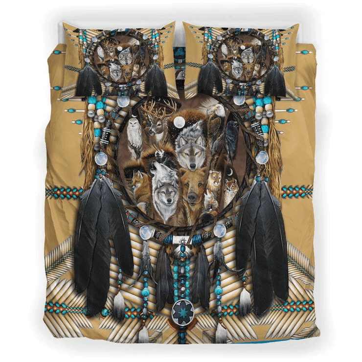 Vignette Printed Wolf Bedding Set