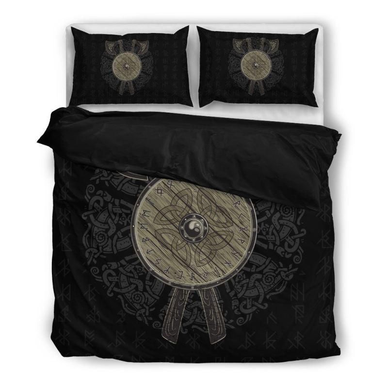 Viking Circle Black And Gray Bedding Set