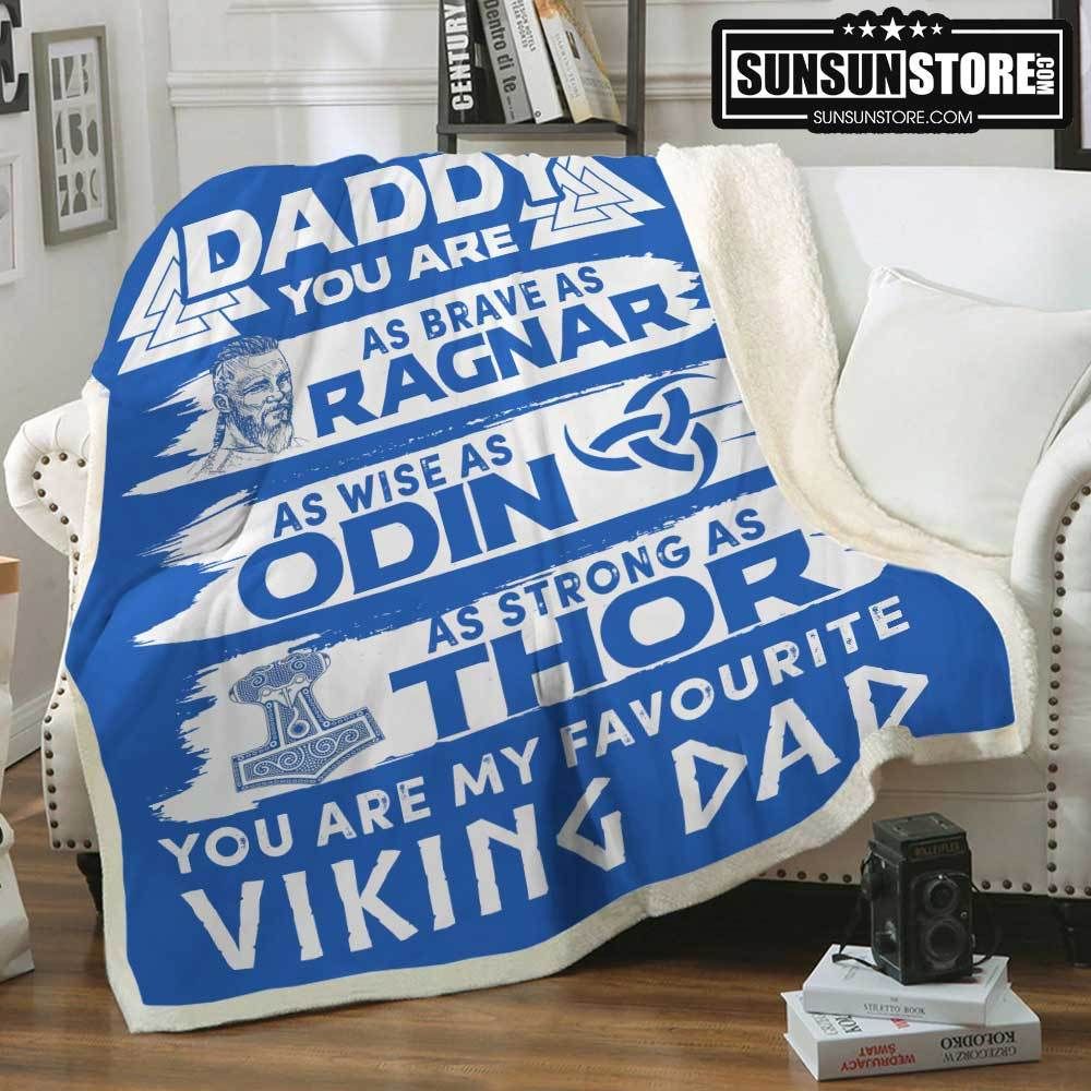 Viking Dad Blue Sherpa Fleece Blanket