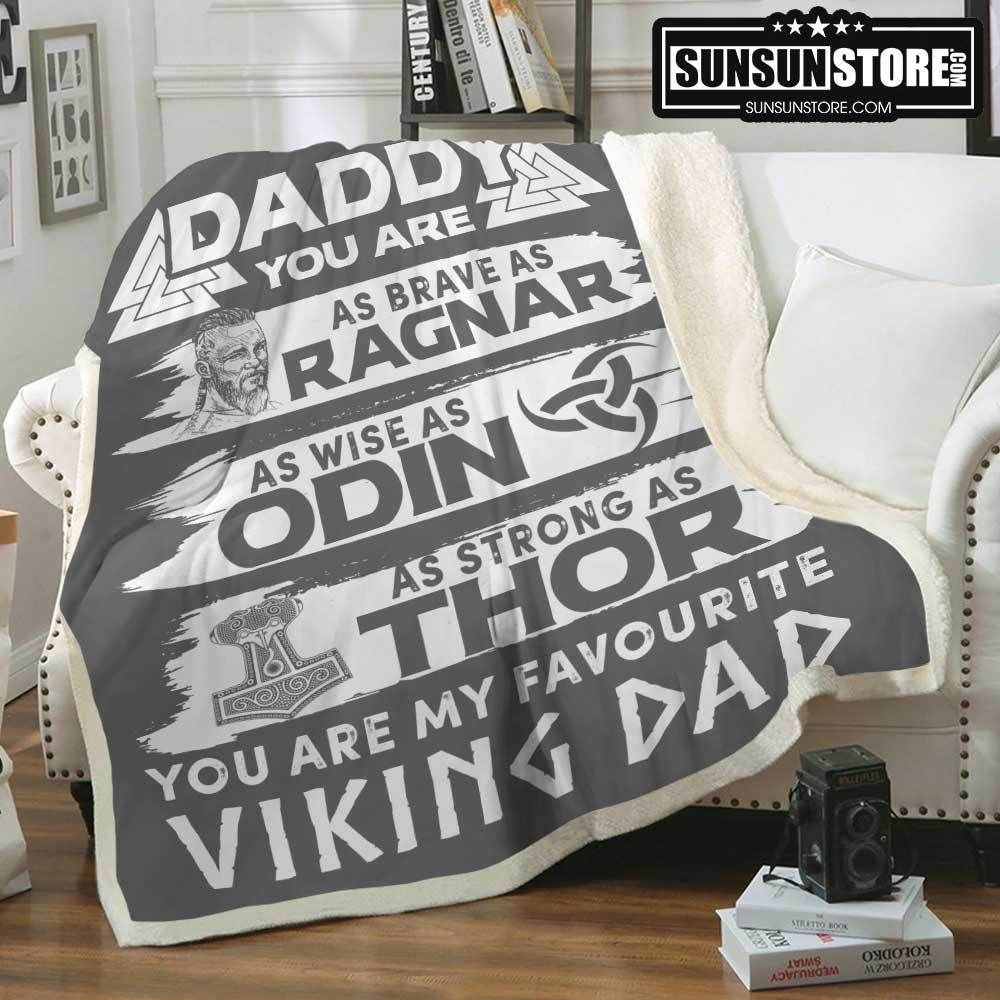 Viking Dad Grey Sherpa Fleece Blanket