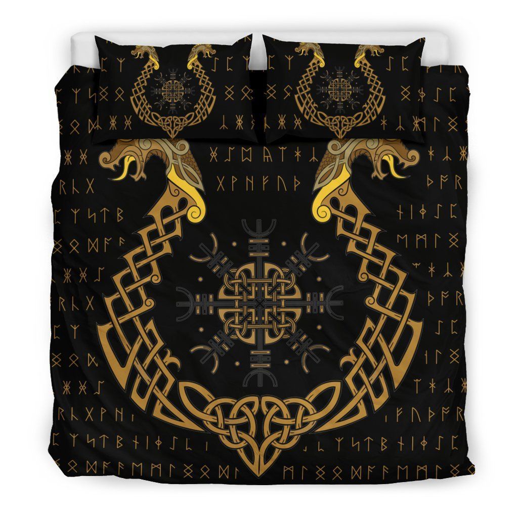Viking Dragon And Symbol Bedding Set
