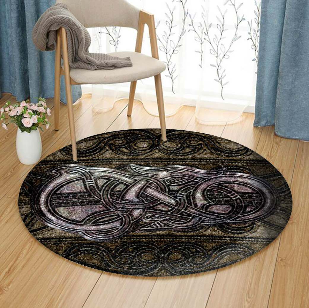 Viking Dragon Round Carpet