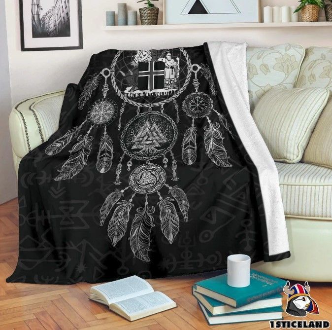 Viking Dreamcatcher Sherpa Fleece Blanket