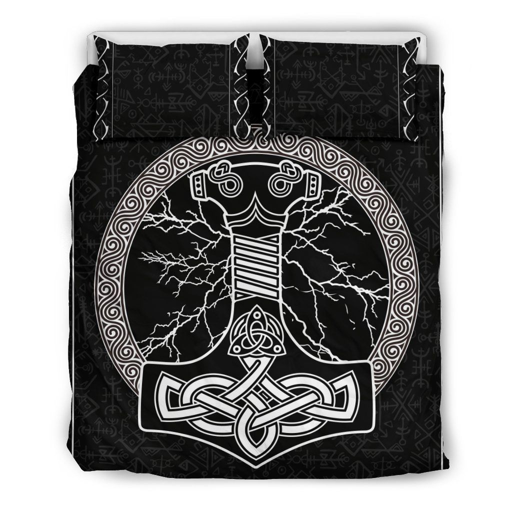 Viking Mjolnir Tree Of Life Futhark Norse Bedding Set