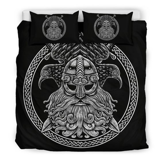 Viking Odin Sword Raven Bedding Set