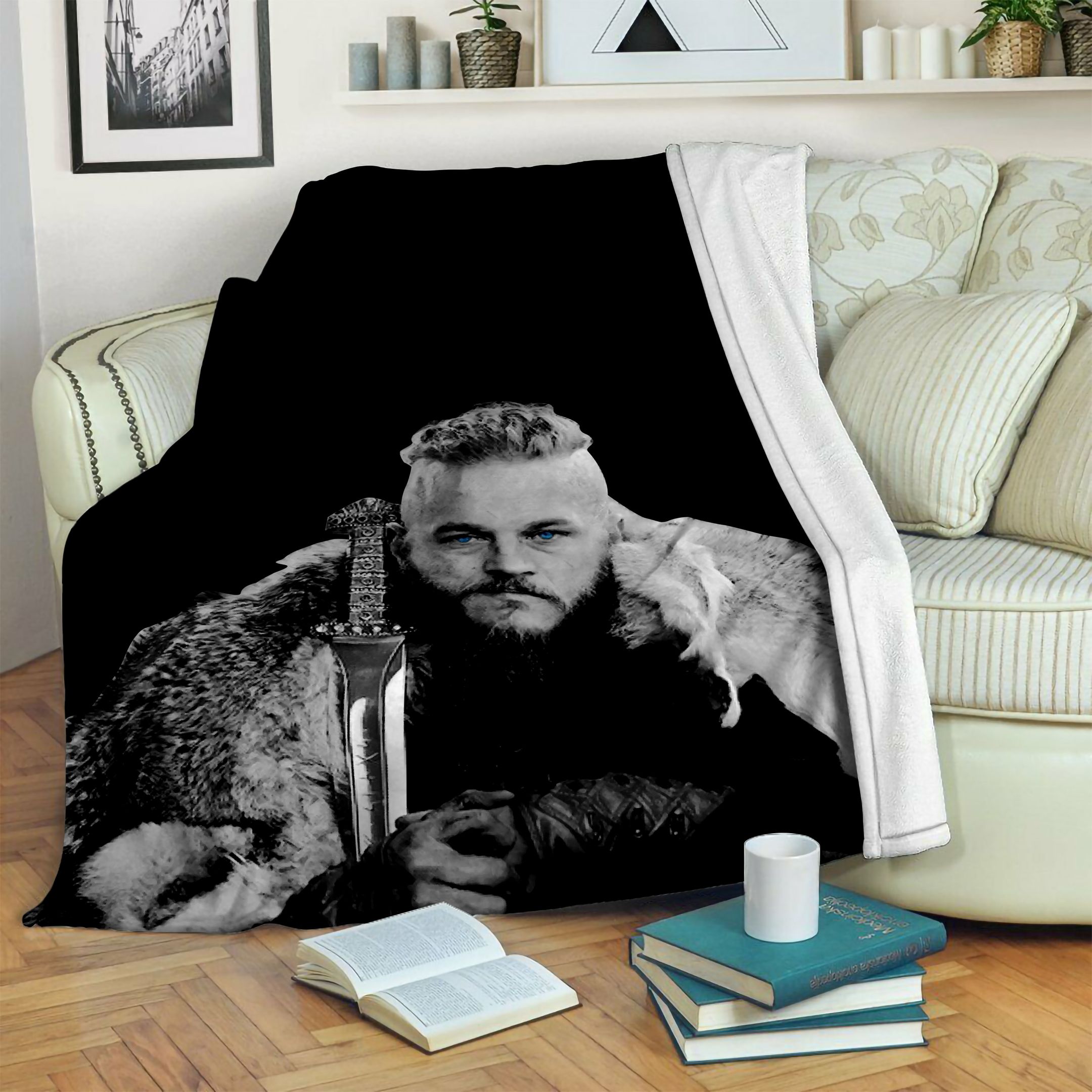 Viking Ragnar fleece blanket