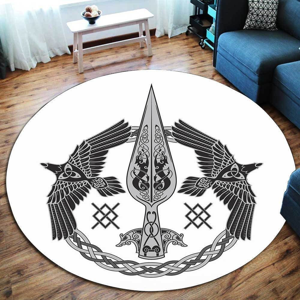 Viking Raven Round Carpet