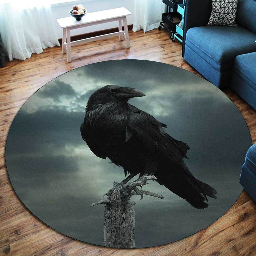 Viking Raven Round Carpet