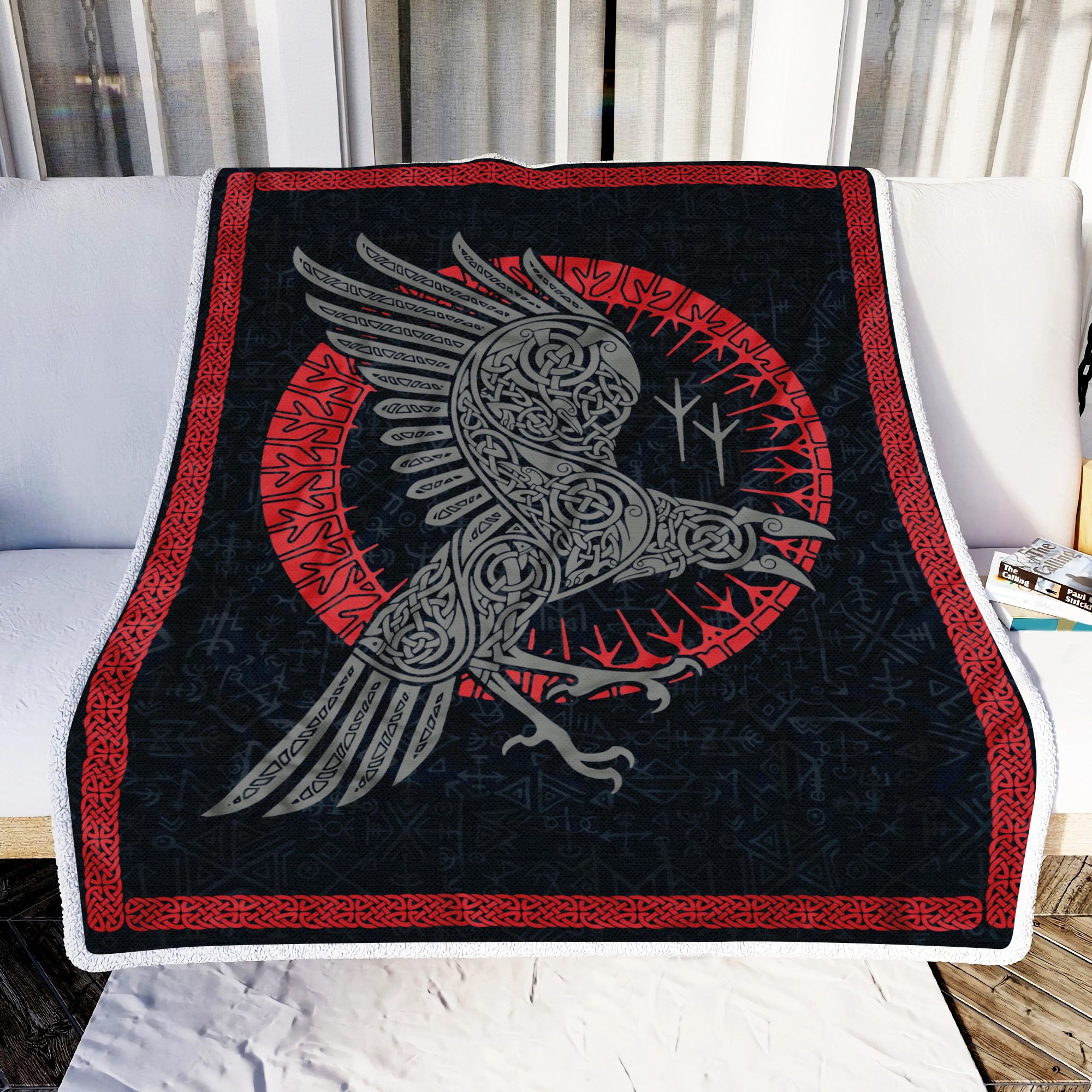 Viking Raven Fleece Blanket