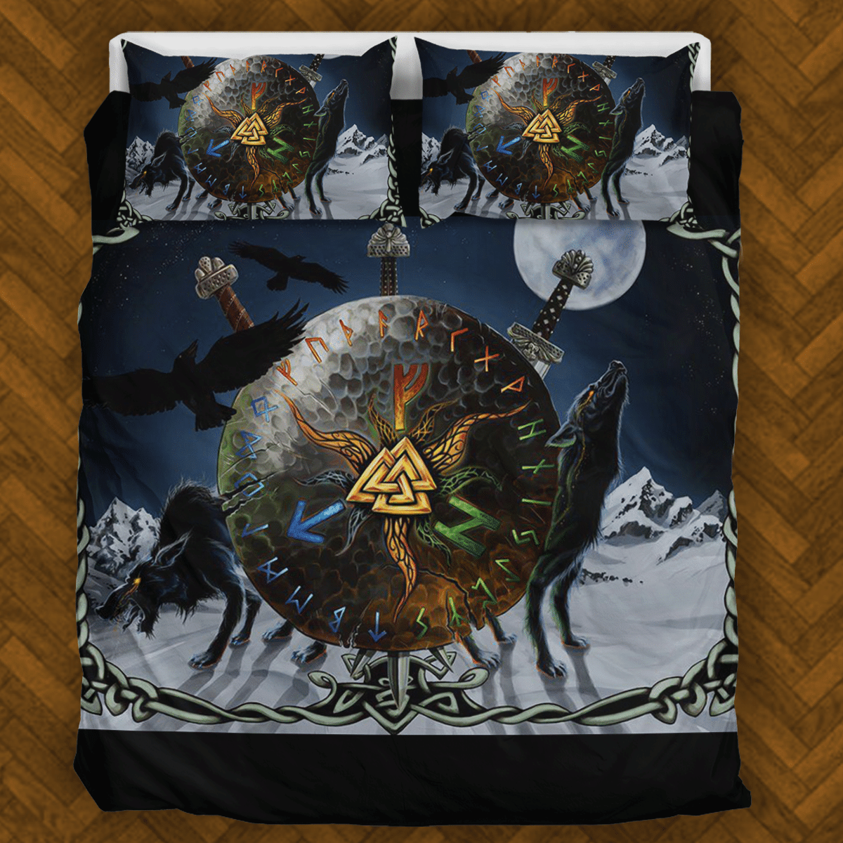 Viking Raven Wolf Bedding Set