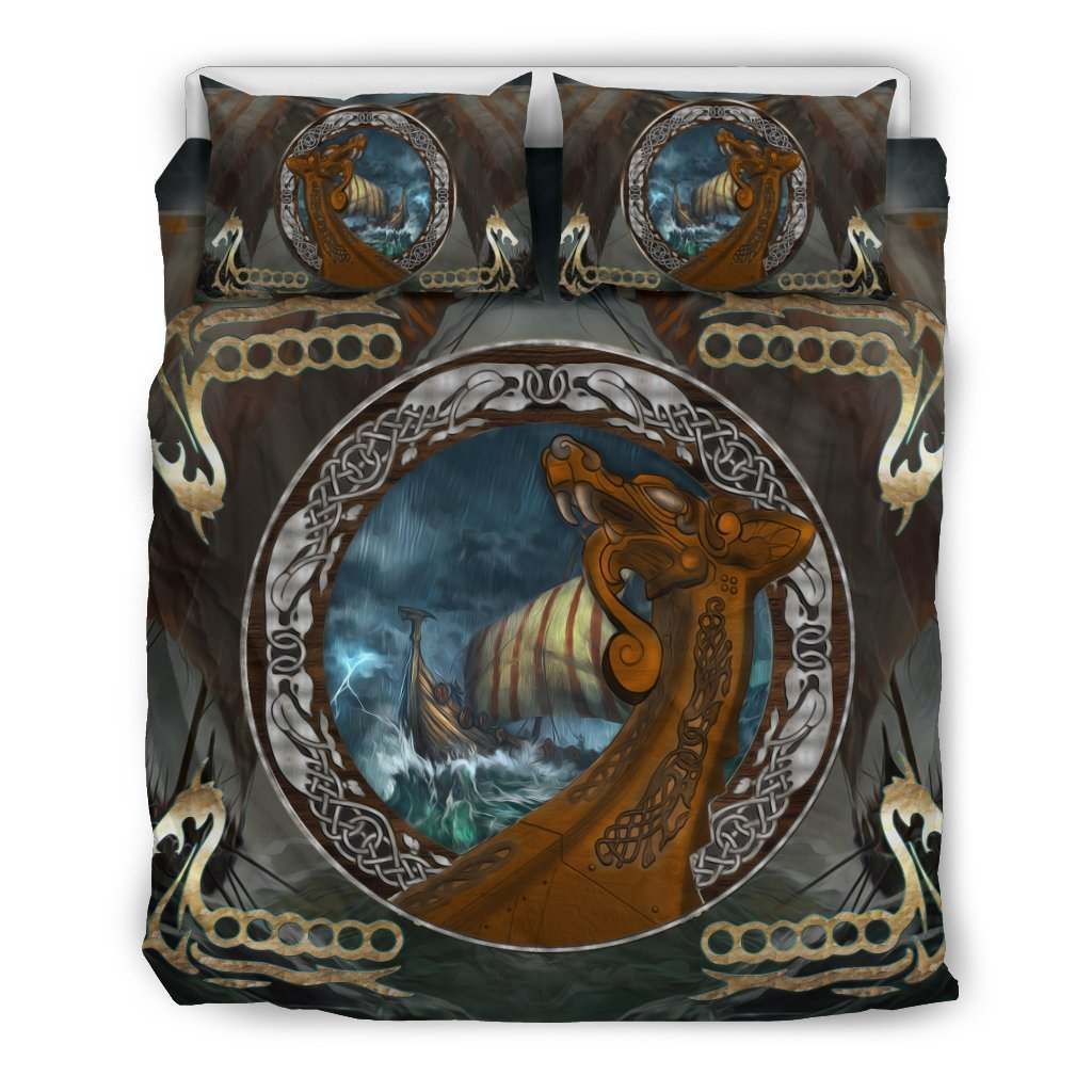 Viking Ship Cat 3D Bedding Set