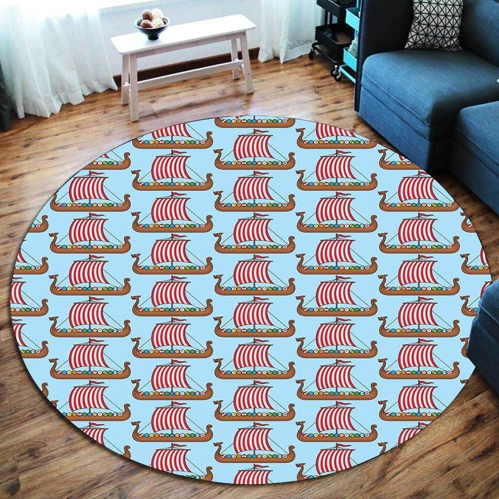 Viking Ship Round Carpet