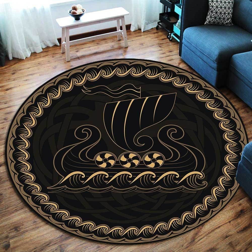 Viking Ship Round Carpet
