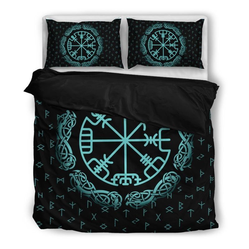 Viking Signs Black And Blue Bedding Set