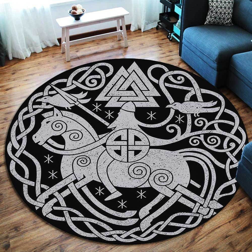 Viking Symbol Round Carpet