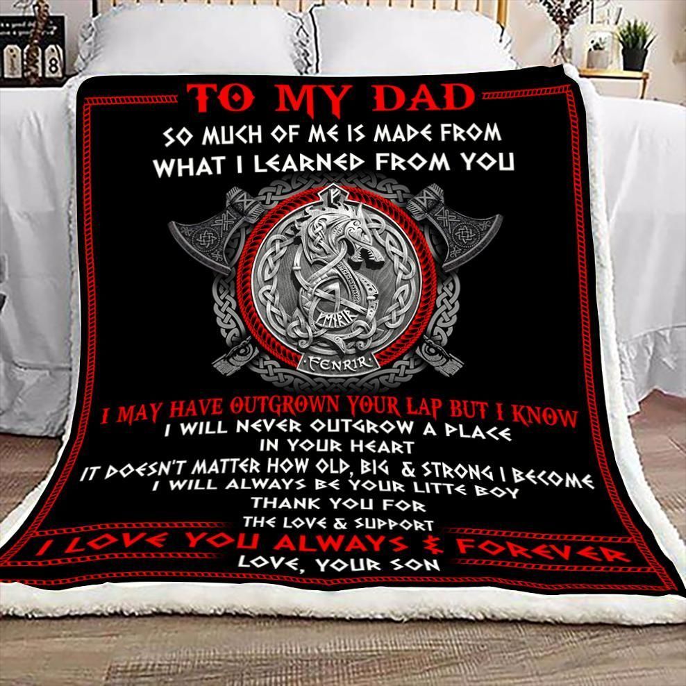 Viking To My Dad Sherpa Fleece Blanket