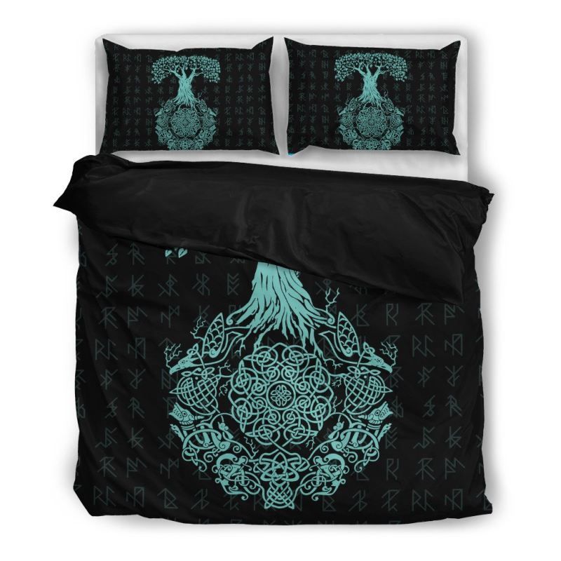 Viking Tree Of Life With Runes Bedding Set