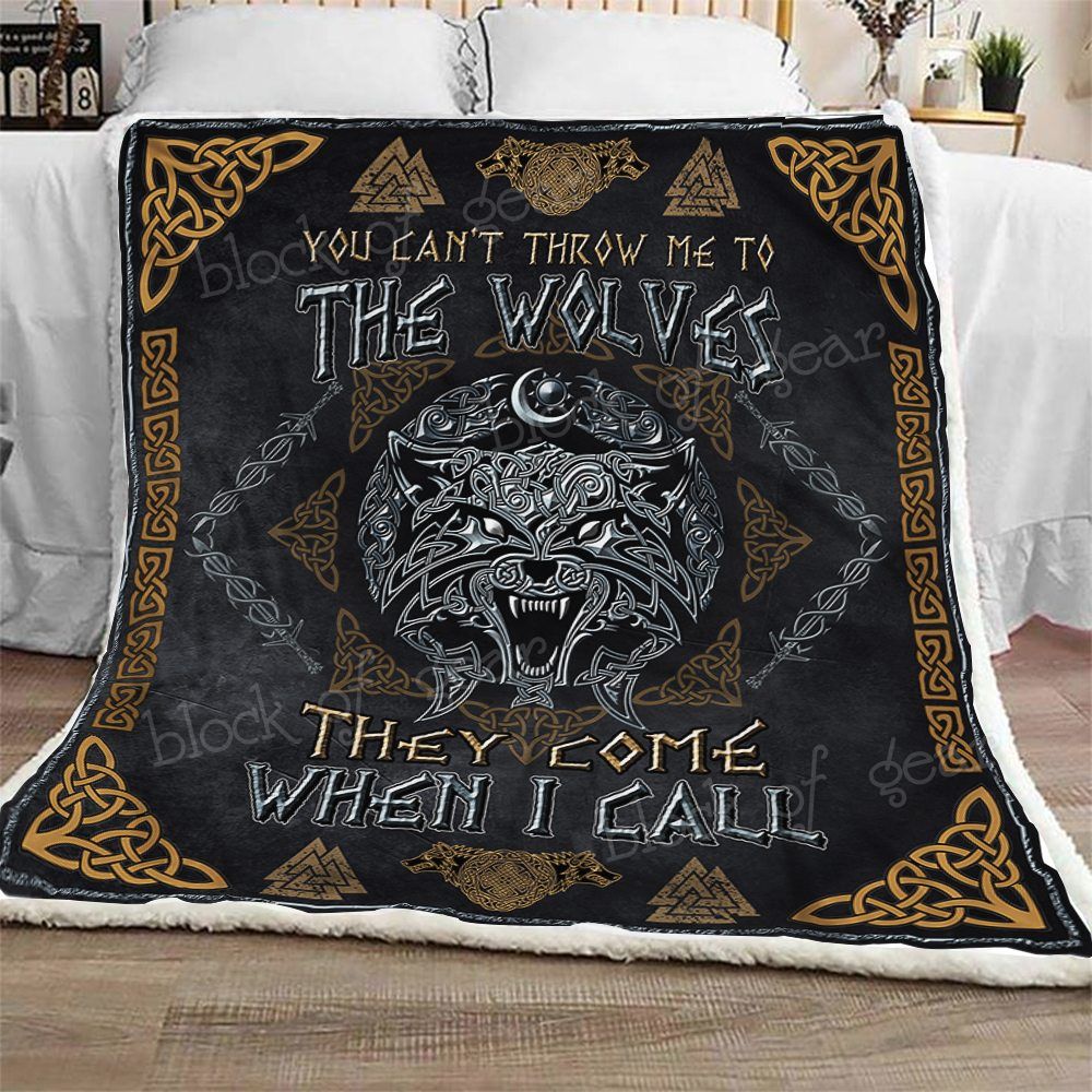 Viking Wolf Fenrir Sherpa Fleece Blanket
