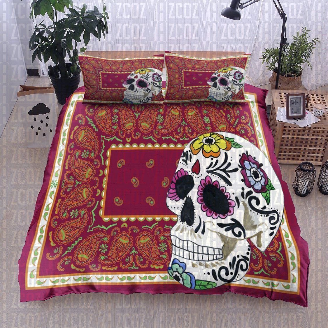 Vino Sugar Skull Bedding Set