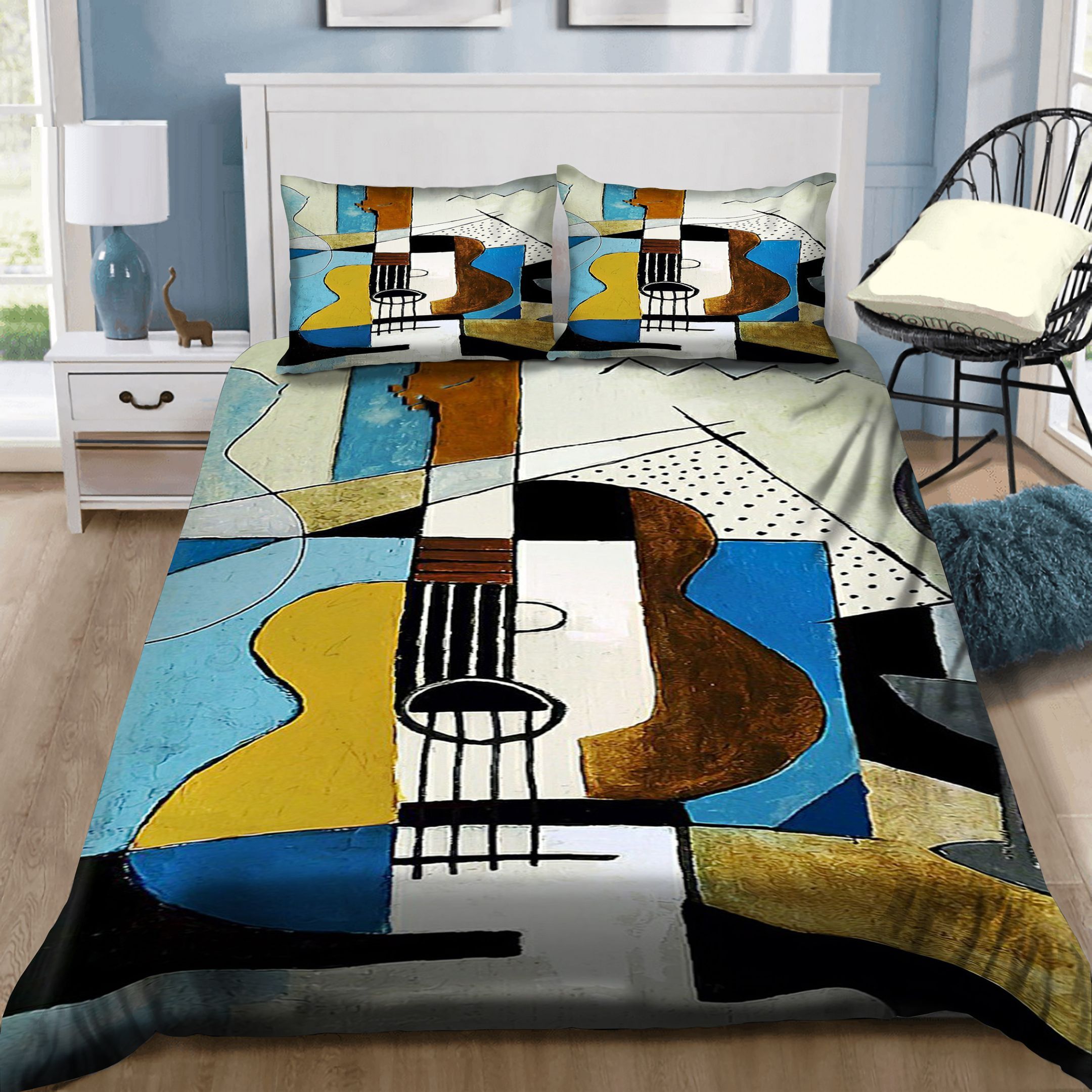 Vintage Art Guitar Bedding Set