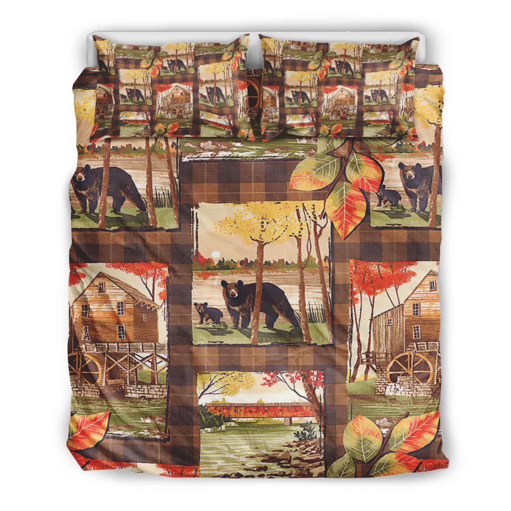 Vintage Autumn Bear Bedding Set