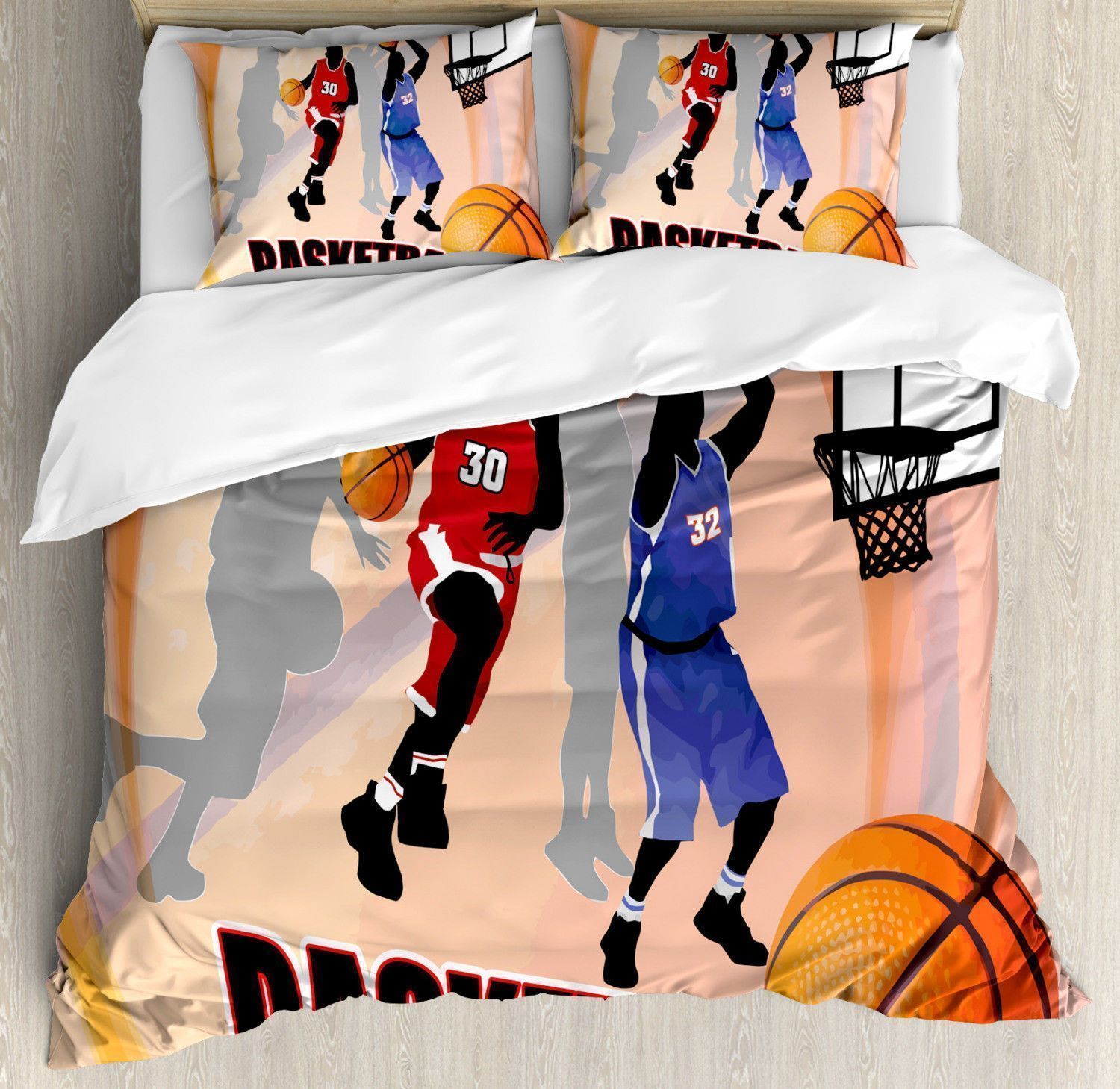 Vintage Basketball Art Bedding Set