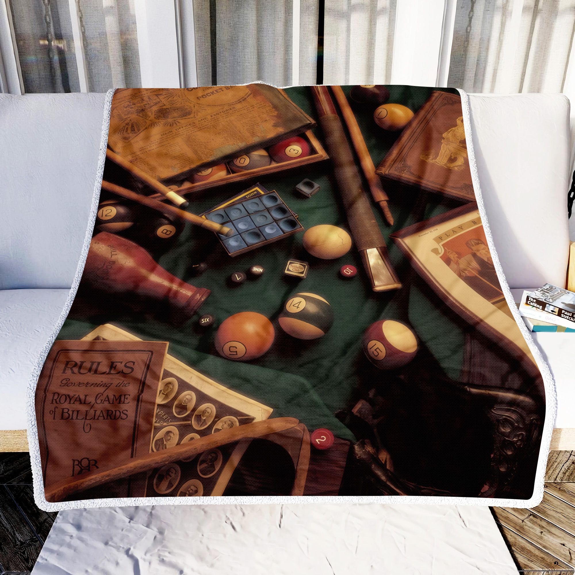 Vintage Billiard Fleece Blanket