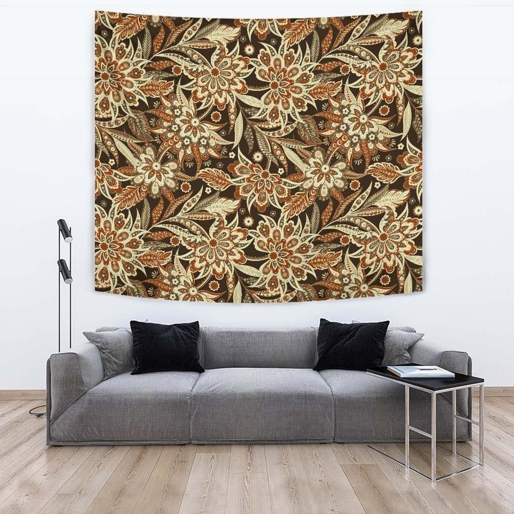 Vintage Brown Bohemian Floral CL17100136MDT Tapestry