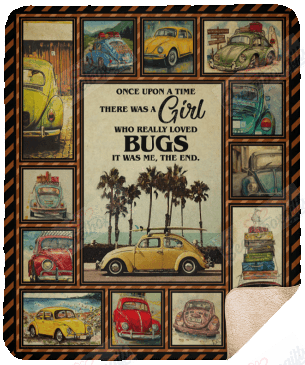 Vintage Bug Car Fleece Blanket